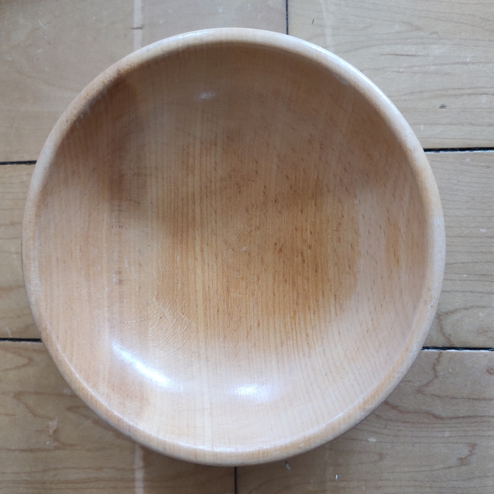 Japanese Mid Century Natural Wood Serving Bowl Set - Picture 5 of 11